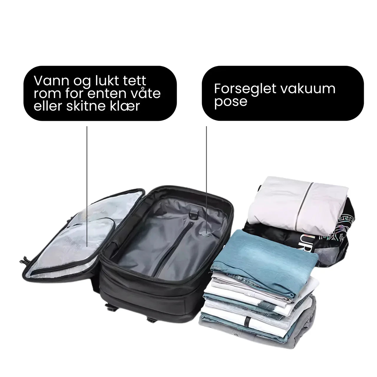 VacayPack™ | Utrymmesbesparande vakuumpåsar för semestern